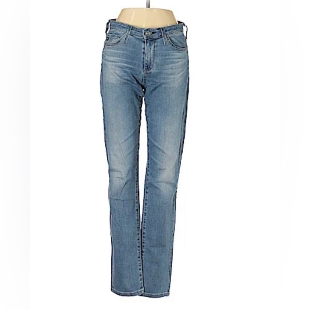 Ag medium wash stretch straight leg skinny jeans sz 25